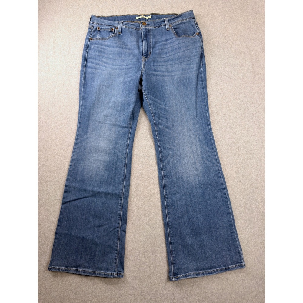 Levis 726 High Rise Flare Jeans Womens 16W Medium Wash Blue Denim A3625-0002